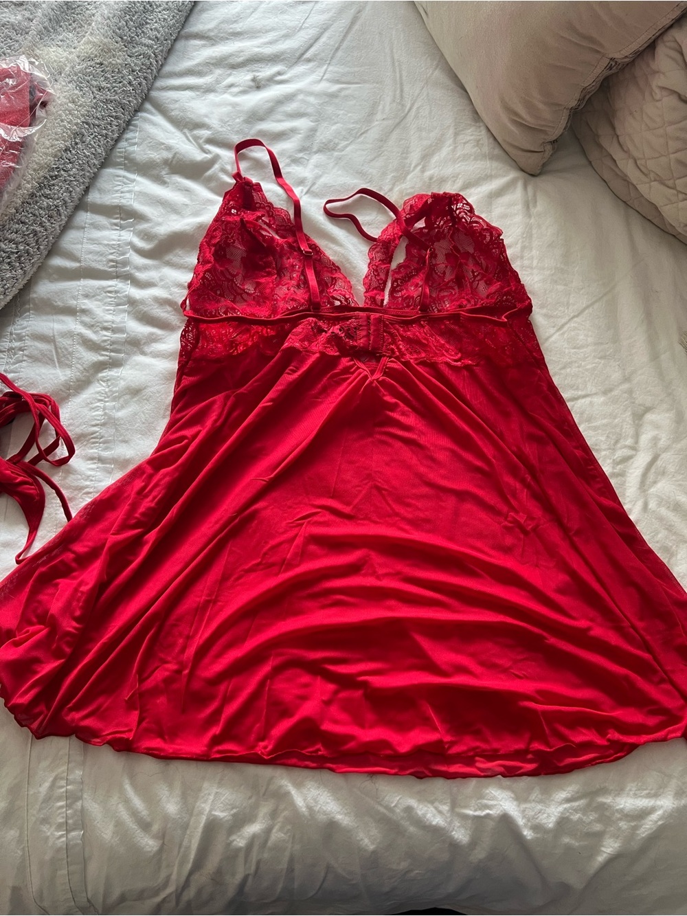 Bundle of 2 Red Lace Pure Romance Lingerie Nightgowns Size 3X - Picture 3 of 13